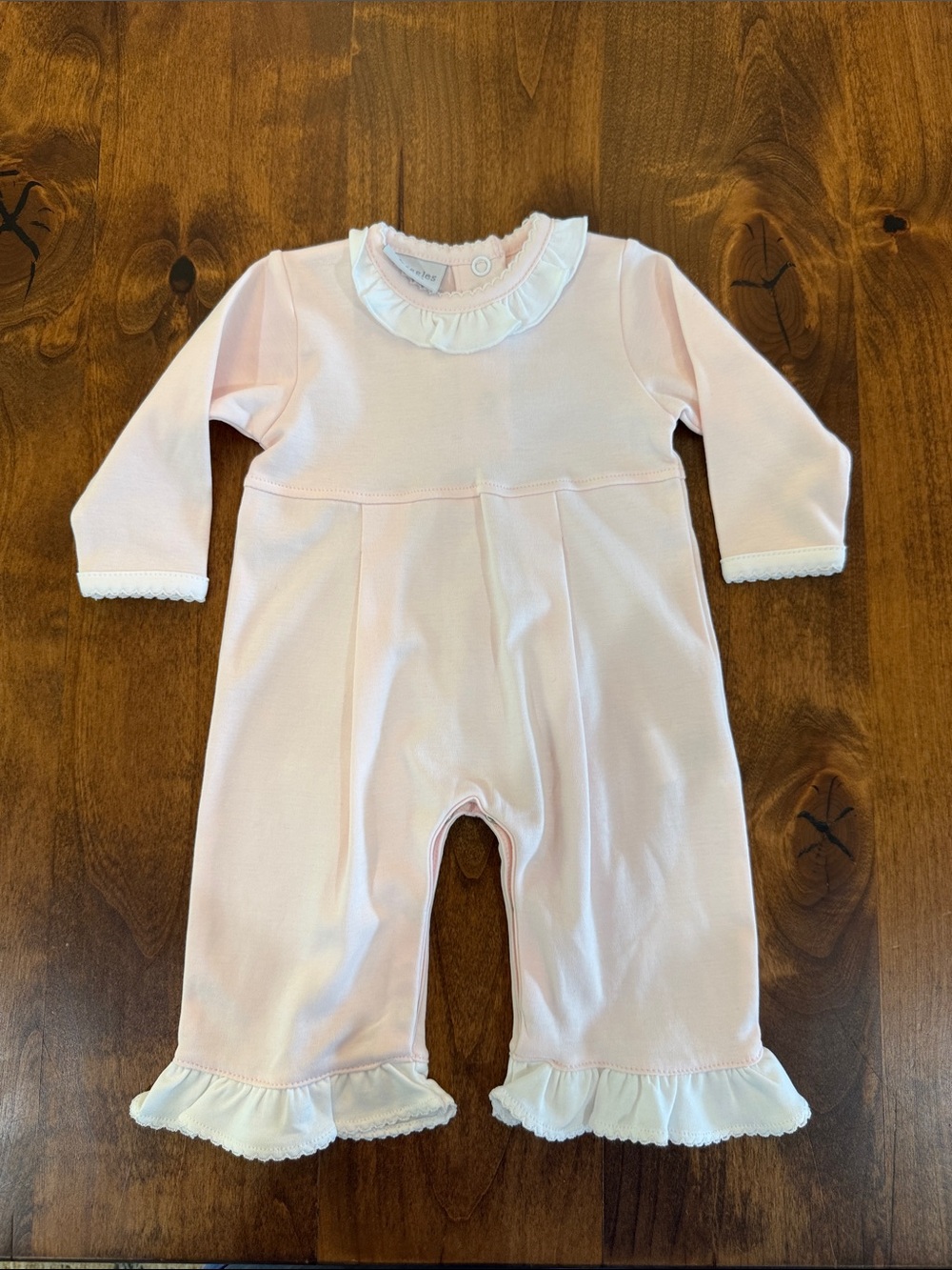Classic Ruffle Trim Pink One-Piece for Kids